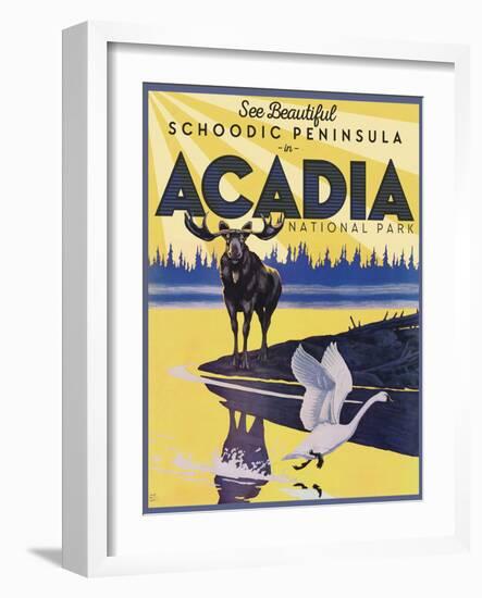 Travel Poster - Maine-The Saturday Evening Post-Framed Giclee Print