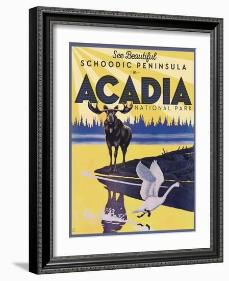 Travel Poster - Maine-The Saturday Evening Post-Framed Giclee Print