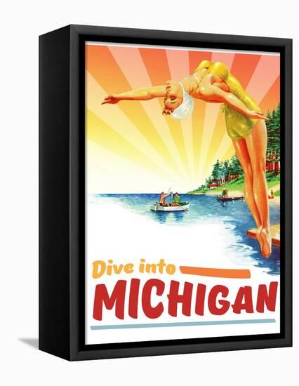 Travel Poster - Michigan-The Saturday Evening Post-Framed Premier Image Canvas