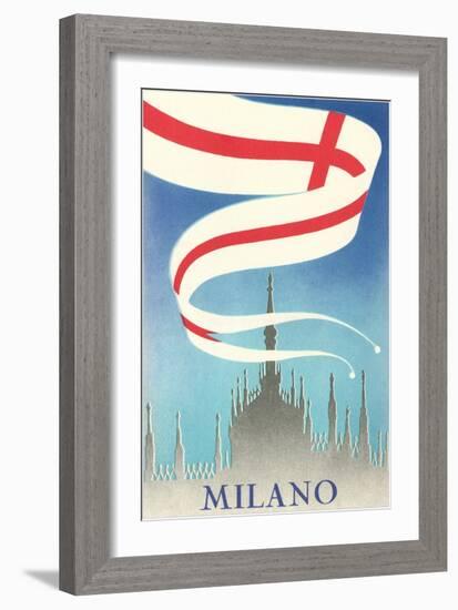 Travel Poster, Milan, Italy-null-Framed Art Print