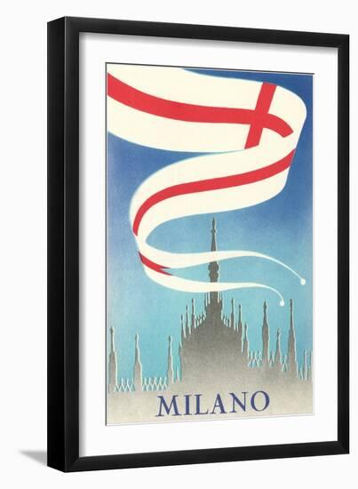 Travel Poster, Milan, Italy-null-Framed Art Print