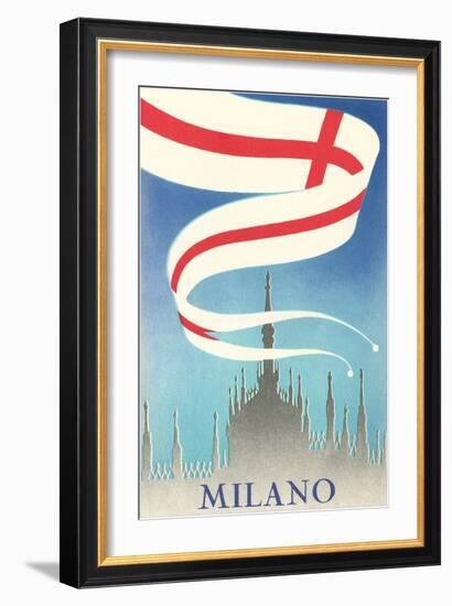 Travel Poster, Milan, Italy-null-Framed Art Print