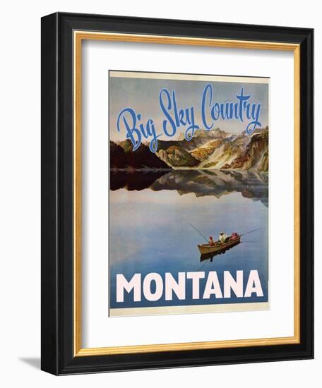 Travel Poster - Montana-The Saturday Evening Post-Framed Premium Giclee Print