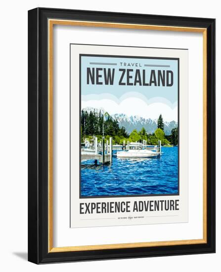 Travel Poster Newzealand-Brooke Witt-Framed Art Print