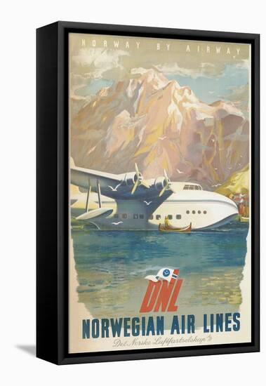 Travel Poster, Norwegian Air Lines-null-Framed Stretched Canvas