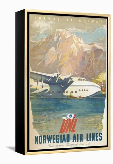 Travel Poster, Norwegian Air Lines-null-Framed Stretched Canvas