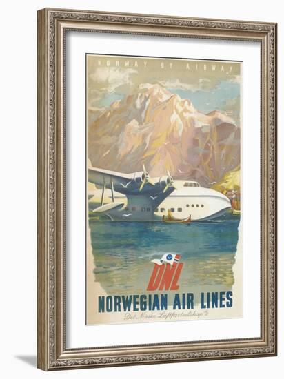Travel Poster, Norwegian Air Lines-null-Framed Art Print