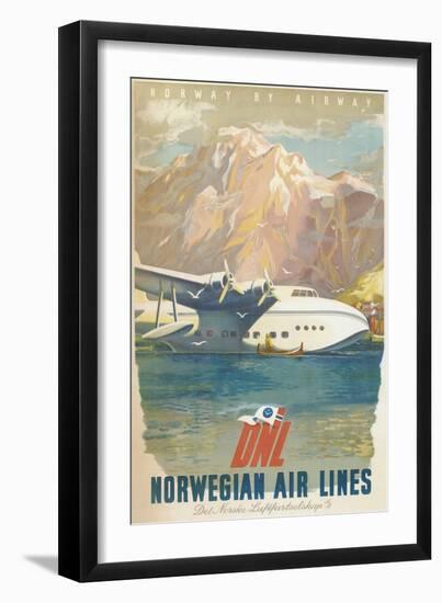 Travel Poster, Norwegian Air Lines-null-Framed Art Print