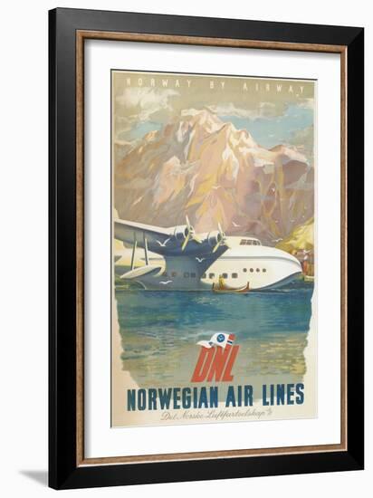 Travel Poster, Norwegian Air Lines-null-Framed Art Print