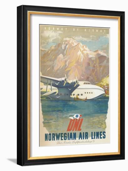 Travel Poster, Norwegian Air Lines-null-Framed Art Print