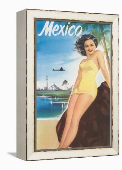 Travel Poster of Mexican Beach-null-Framed Stretched Canvas