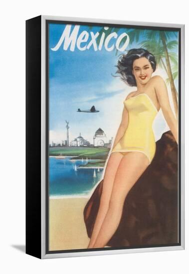 Travel Poster of Mexican Beach-null-Framed Stretched Canvas