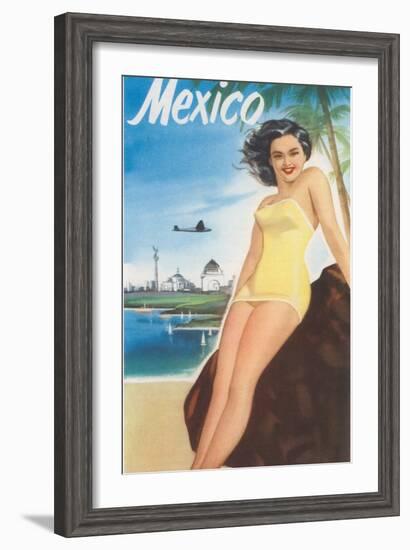 Travel Poster of Mexican Beach-null-Framed Art Print