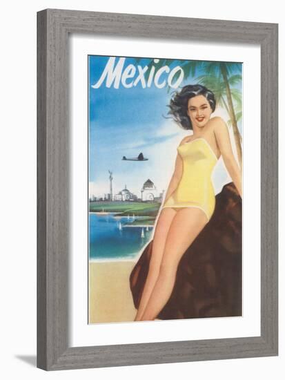 Travel Poster of Mexican Beach-null-Framed Art Print