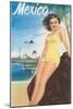Travel Poster of Mexican Beach-null-Mounted Art Print