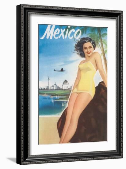 Travel Poster of Mexican Beach-null-Framed Art Print