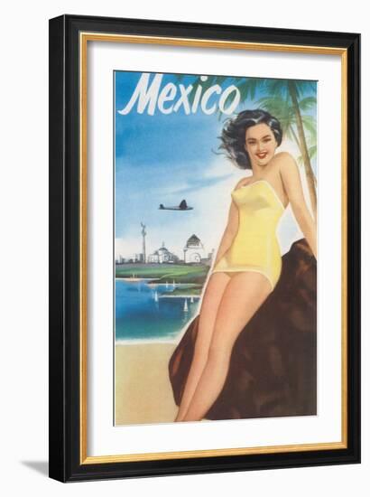 Travel Poster of Mexican Beach-null-Framed Art Print