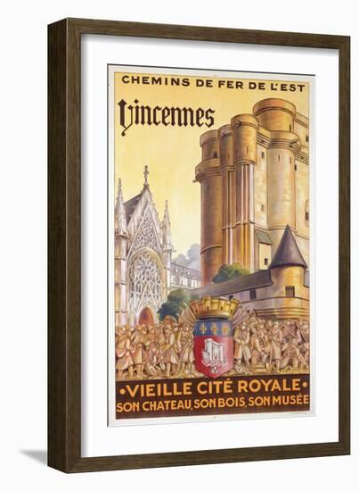 Travel Poster of the Chemin de Fer de l'Est Advertising Trips to Vincennes, c.1920-French School-Framed Giclee Print