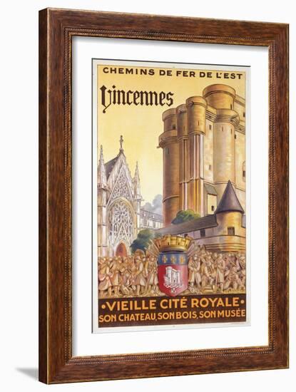 Travel Poster of the Chemin de Fer de l'Est Advertising Trips to Vincennes, c.1920-French School-Framed Giclee Print