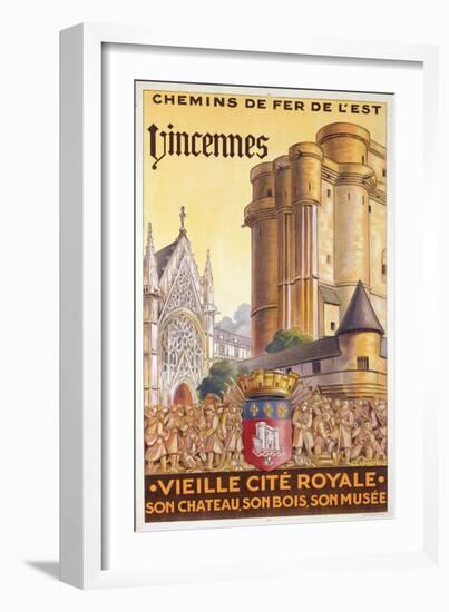 Travel Poster of the Chemin de Fer de l'Est Advertising Trips to Vincennes, c.1920-French School-Framed Giclee Print