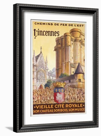 Travel Poster of the Chemin de Fer de l'Est Advertising Trips to Vincennes, c.1920-French School-Framed Giclee Print