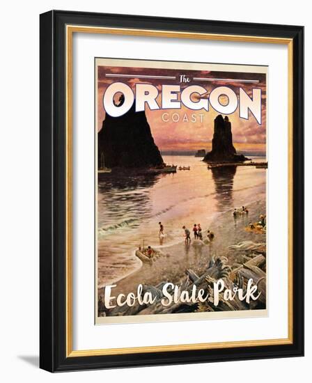 Travel Poster - Oregon-The Saturday Evening Post-Framed Giclee Print