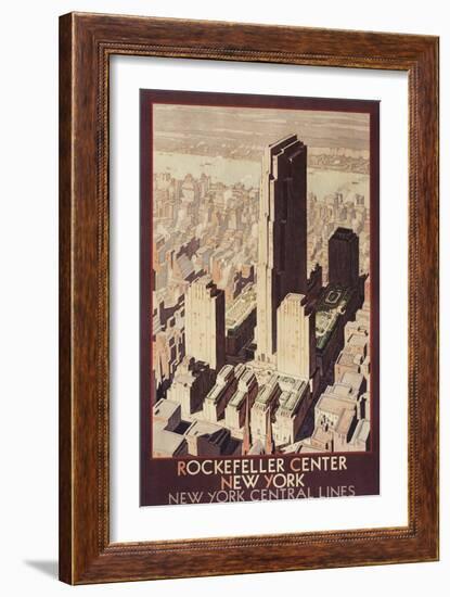 Travel Poster, Rockefeller Center, New York City-null-Framed Art Print