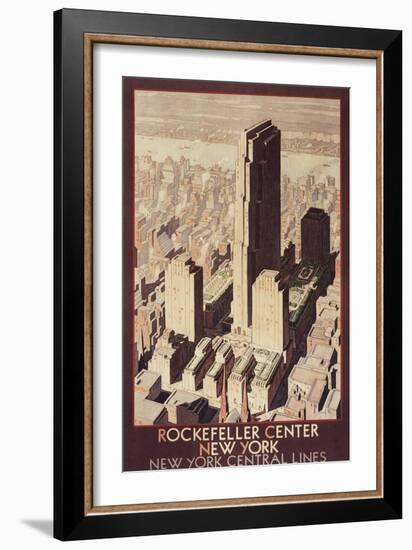 Travel Poster, Rockefeller Center, New York City-null-Framed Art Print