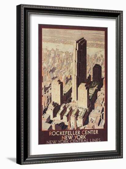 Travel Poster, Rockefeller Center, New York City-null-Framed Art Print