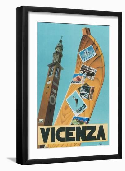 Travel Poster, Vicenza, Italy-null-Framed Art Print