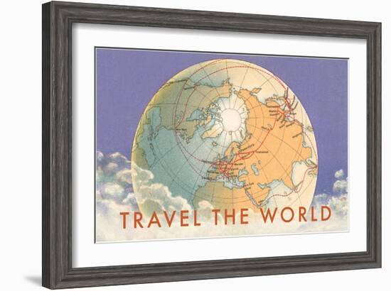 Travel the World, Globe with Routes-null-Framed Art Print