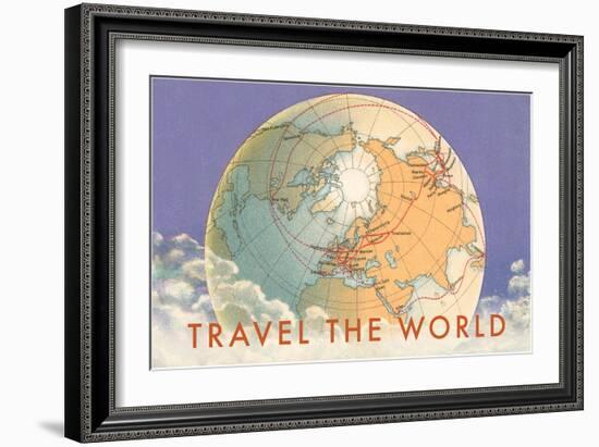 Travel the World, Globe with Routes-null-Framed Art Print