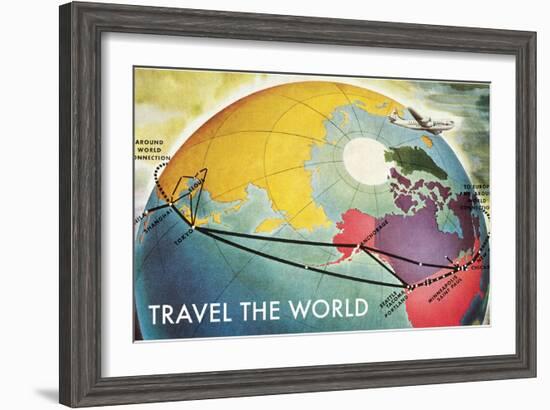 Travel the World, Routes to Asia-null-Framed Art Print