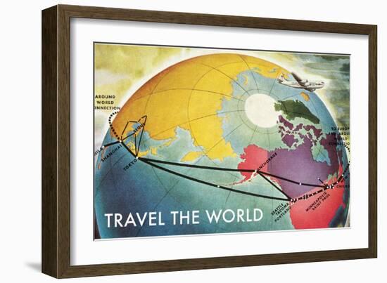 Travel the World, Routes to Asia-null-Framed Art Print