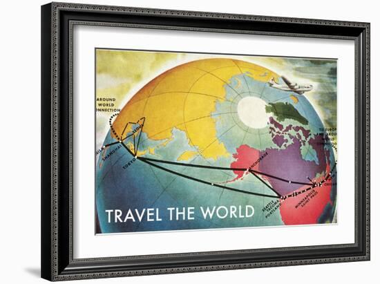 Travel the World, Routes to Asia-null-Framed Art Print