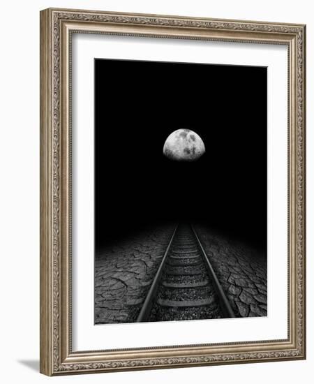 Travel To the Moon, Conceptual Artwork-Victor Habbick-Framed Photographic Print