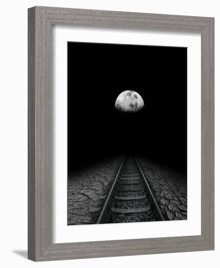 Travel To the Moon, Conceptual Artwork-Victor Habbick-Framed Photographic Print