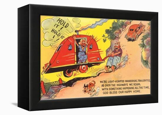 Travel Trailer Cartoon-null-Framed Stretched Canvas