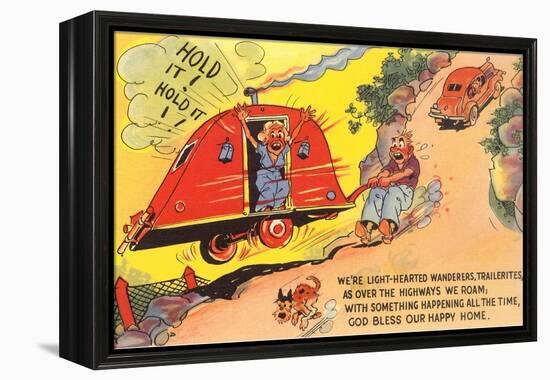 Travel Trailer Cartoon-null-Framed Stretched Canvas