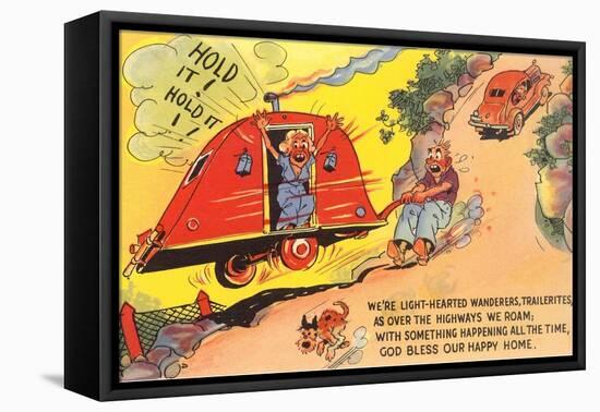 Travel Trailer Cartoon-null-Framed Stretched Canvas