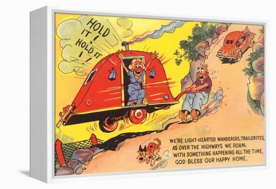 Travel Trailer Cartoon-null-Framed Stretched Canvas