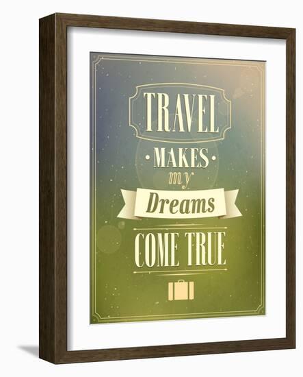 Travel Typographic Vintage Design-MiloArt-Framed Art Print