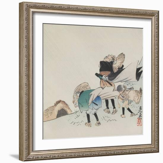 Travelers in a Storm-Shibata Zeshin-Framed Giclee Print