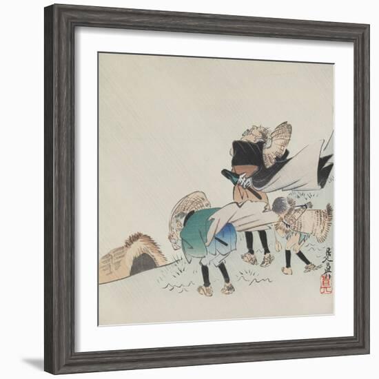 Travelers in a Storm-Shibata Zeshin-Framed Giclee Print