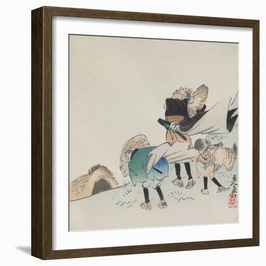 Travelers in a Storm-Shibata Zeshin-Framed Giclee Print