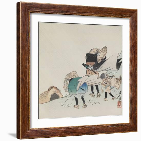 Travelers in a Storm-Shibata Zeshin-Framed Giclee Print