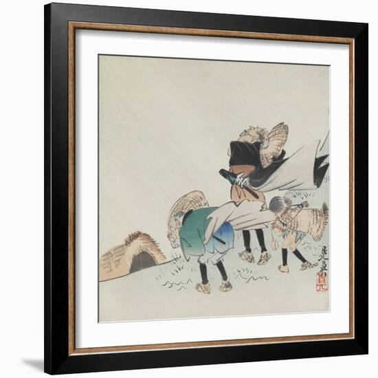 Travelers in a Storm-Shibata Zeshin-Framed Giclee Print