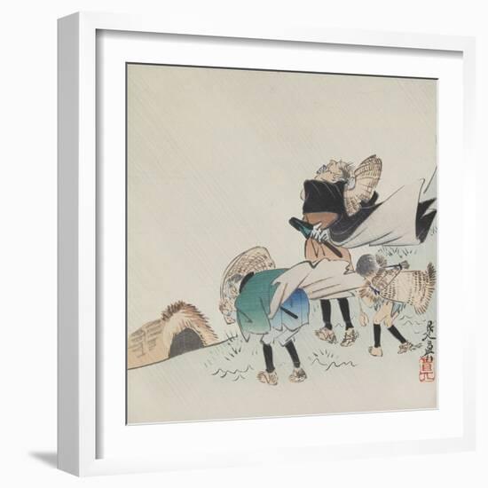 Travelers in a Storm-Shibata Zeshin-Framed Giclee Print