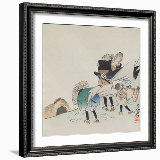 Travelers in a Storm-Shibata Zeshin-Framed Giclee Print