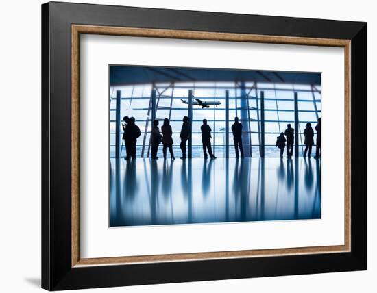 Travelers Silhouettes at Airport,Beijing-06photo-Framed Photographic Print